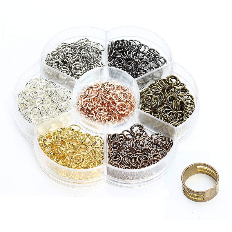 Linsoir Beads Bulk Hard Snap 12mm Open Jump Rings with Free Jump Ring Open Tool Value Box Set - Pack of 350 - Image 1